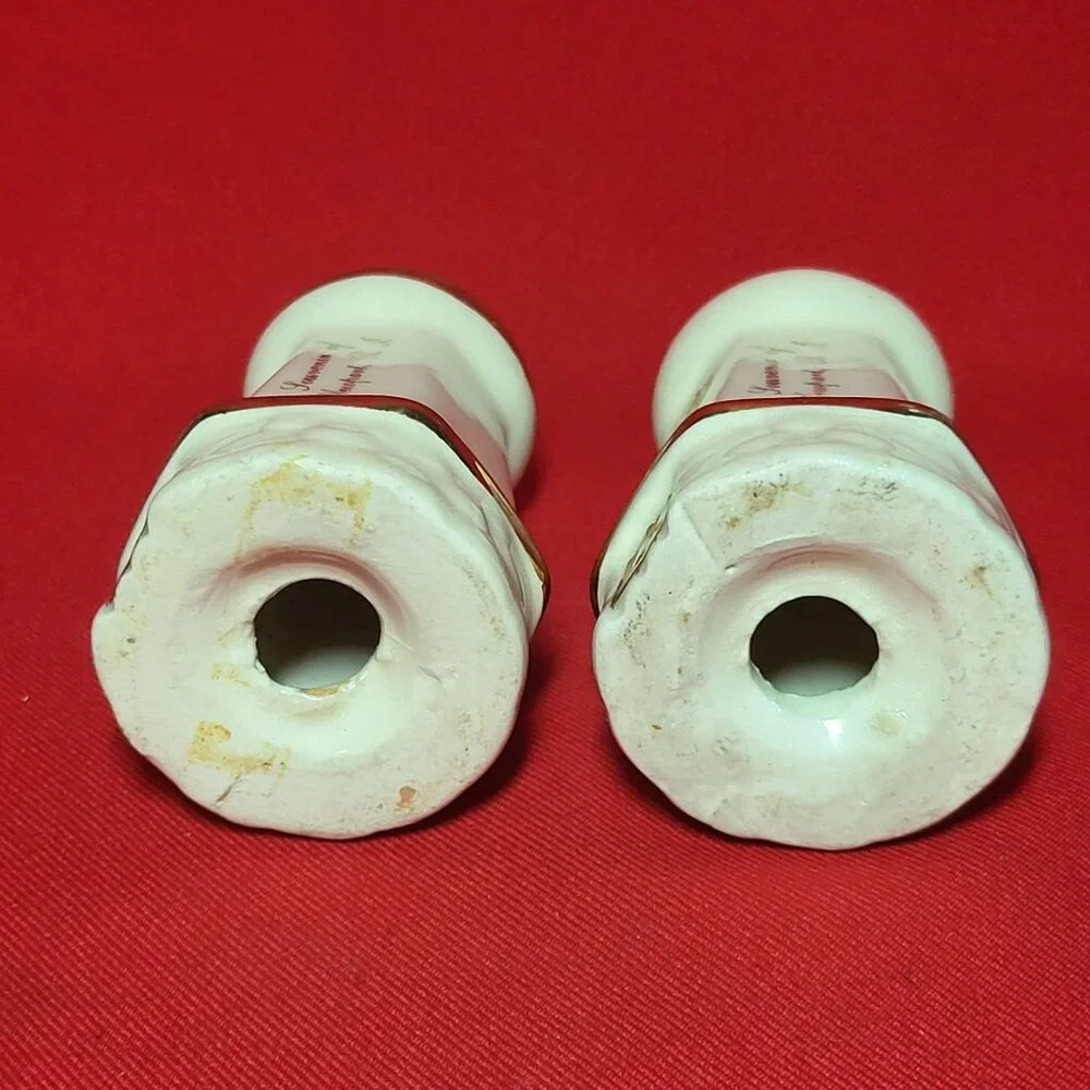 Vintage Lighthouse Salt and Pepper Shaker Gold Trim Set of 2